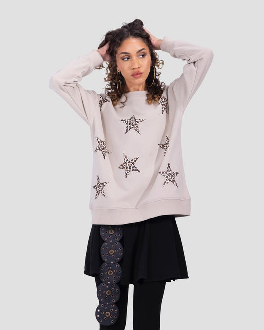Melton Stars Sweatshirt - Beige