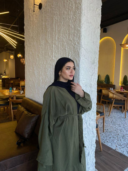 Wrap Linen Set - Olive