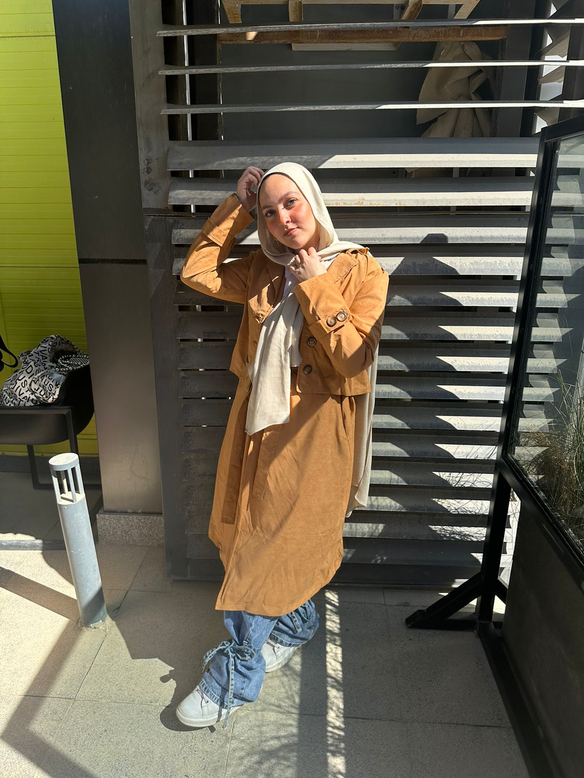 Long Trench Coat-Camel