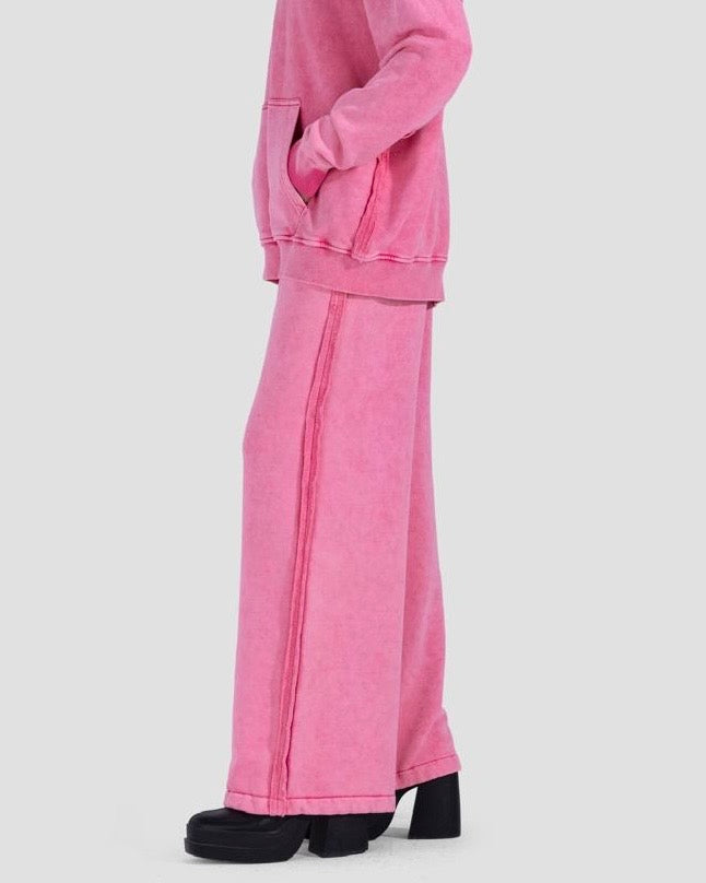 Cotton Washed Pants - Pink