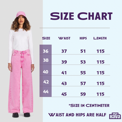 Denim Wide-Leg Cut - Pink