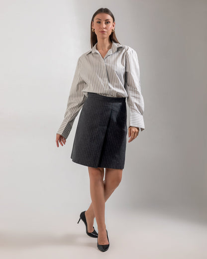 Cotton Classic Striped Shirt - Grey