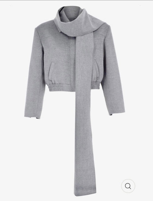 Wool Bomber Jacket - Grey