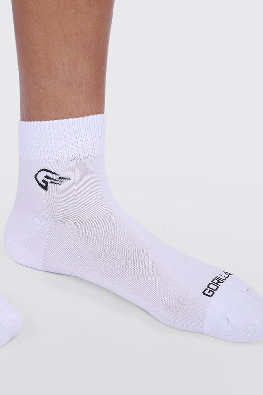 Cotton Vain Socks - White
