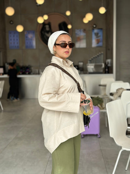 Linen Plain Shirt – Beige