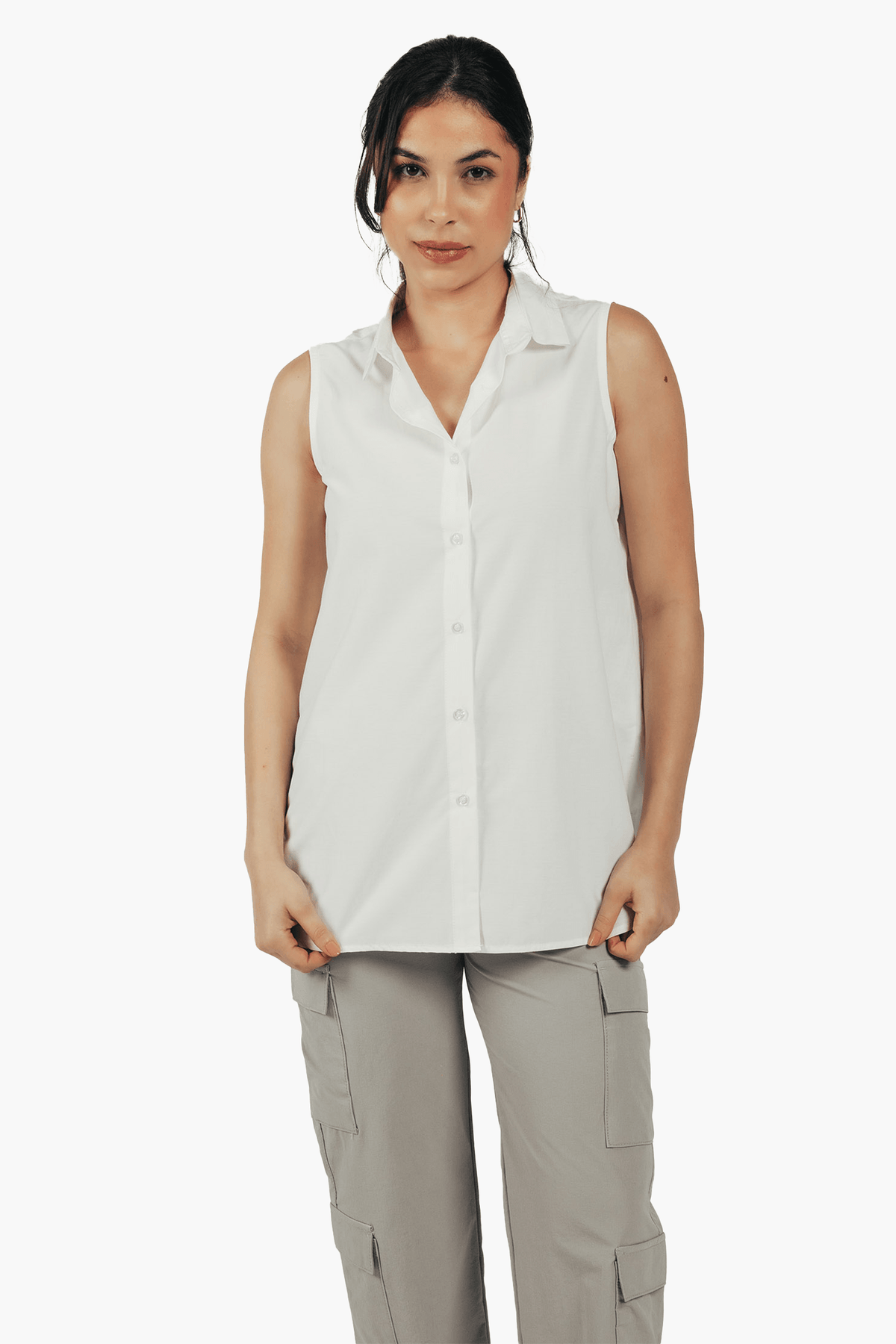Poplin Sleeveless Shirt