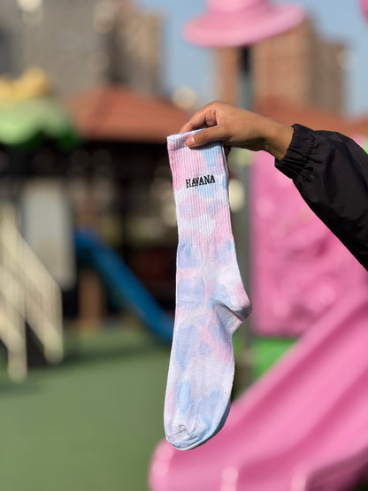 Pink Baby Blue Tie Dye Socks