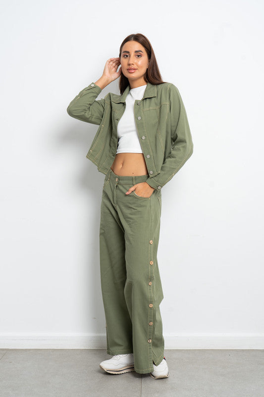 Buttoned Up Trousers - Azul