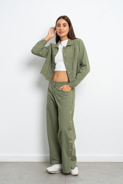 Buttoned Up Trousers - Azul