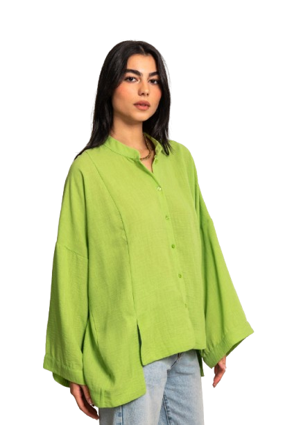 Oversized Symmetric Shirt - Lime Green