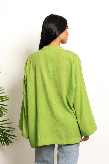 Oversized Symmetric Shirt - Lime Green