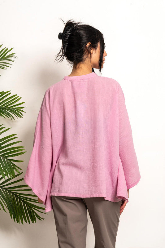Everyday Linen Blouse - Pink