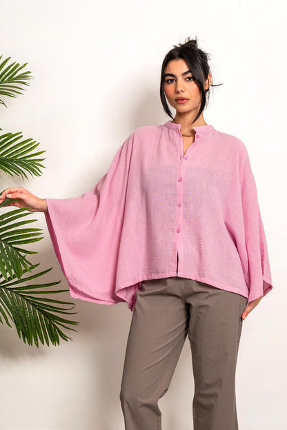 Everyday Linen Blouse - Pink