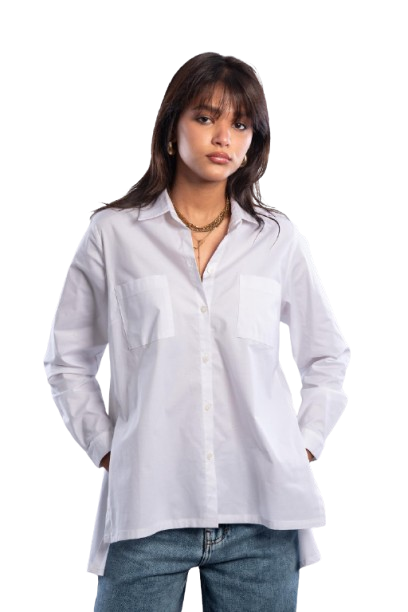 Cotton Lycra Basic Shirt - White