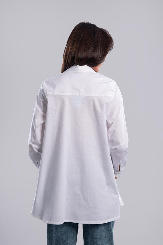 Cotton Lycra Basic Shirt - White