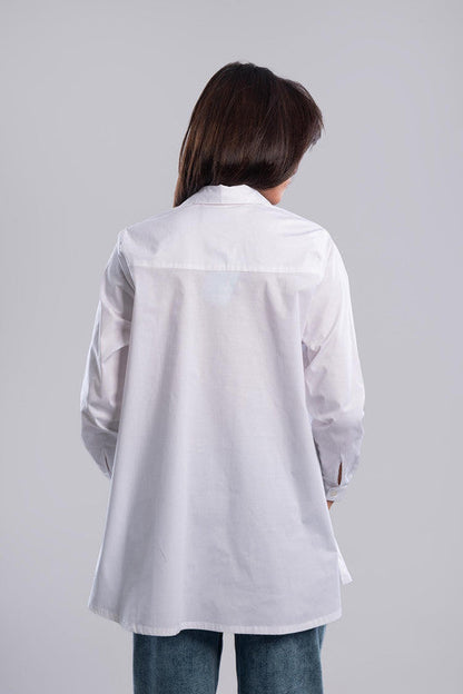 Cotton Lycra Basic Shirt - White