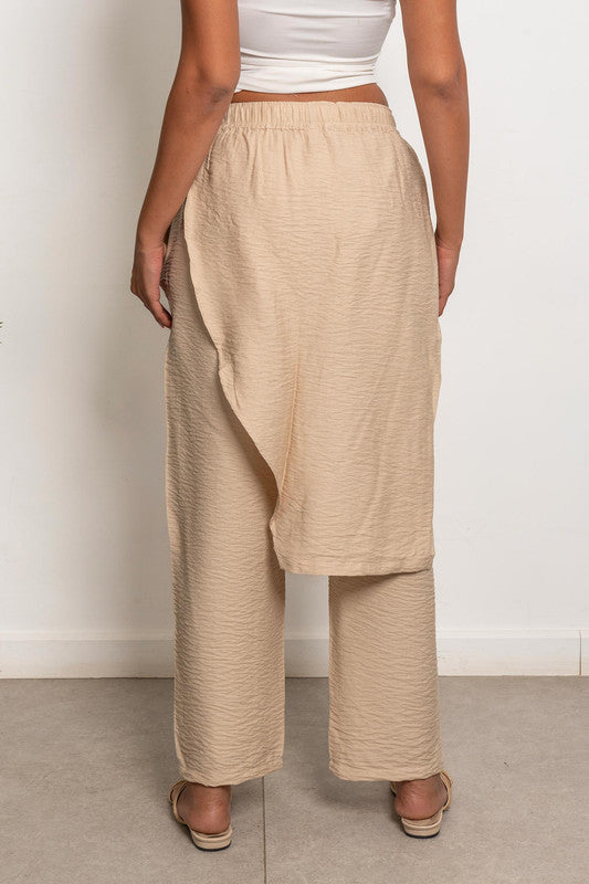 Loose-Fitting Draped  - Beige