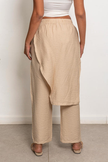 Loose-Fitting Draped  - Beige