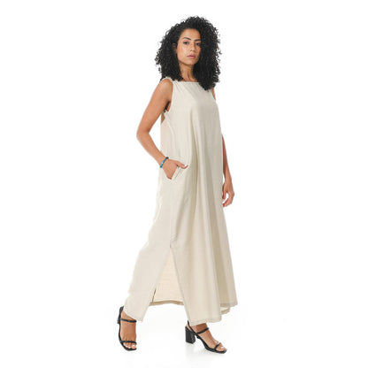 Lenin Sleeveless Dress - Light Beige