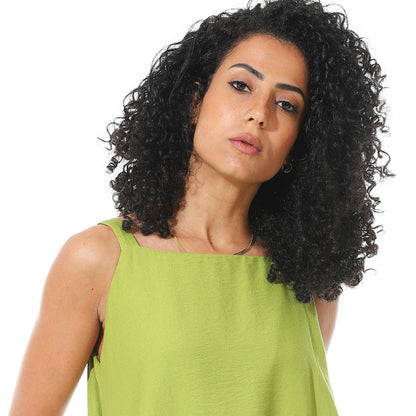 Lenin Sleeveless Dress - Light Olive