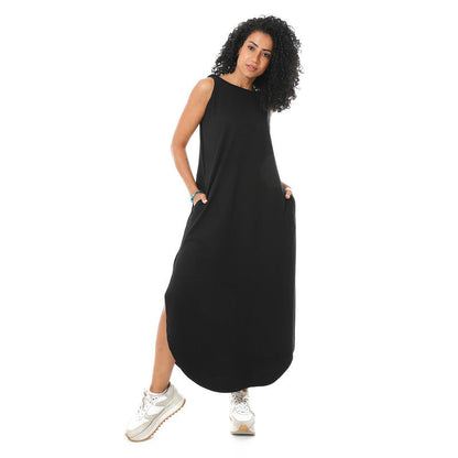 Minimalist Casual Maxi Dress - Black