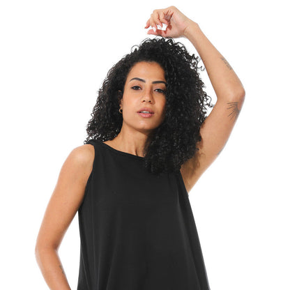 Minimalist Casual Maxi Dress - Black