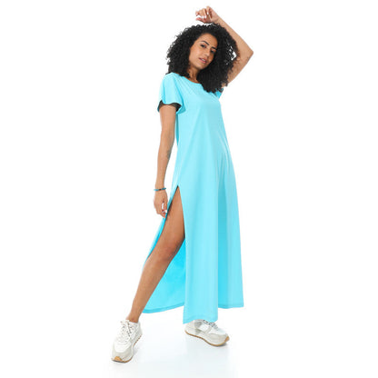 Long Sleeve Maxi Dress - Turquoise