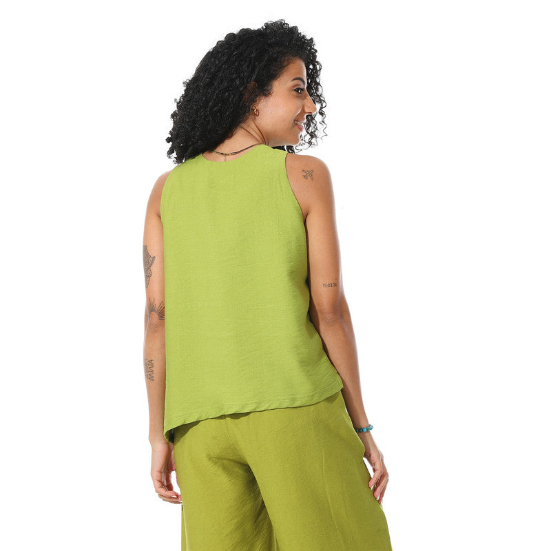 Sleeveless Blouse - Light Olive