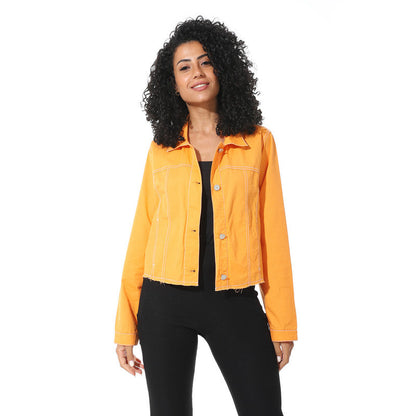 Cropped Jeans Jacket - Orange