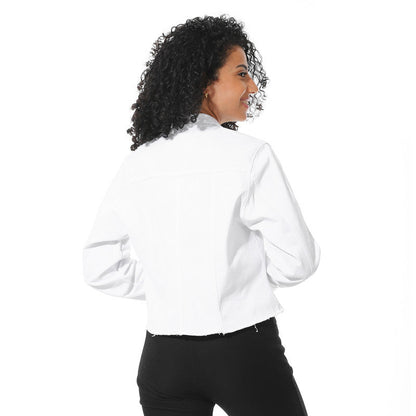 Cropped Jeans Jacket - White
