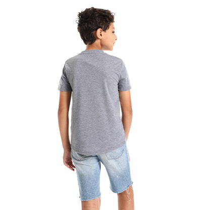 Palm leaves short sleeved pocketed T-shirt