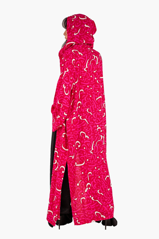 Arabic Letters Hooded Kimono
