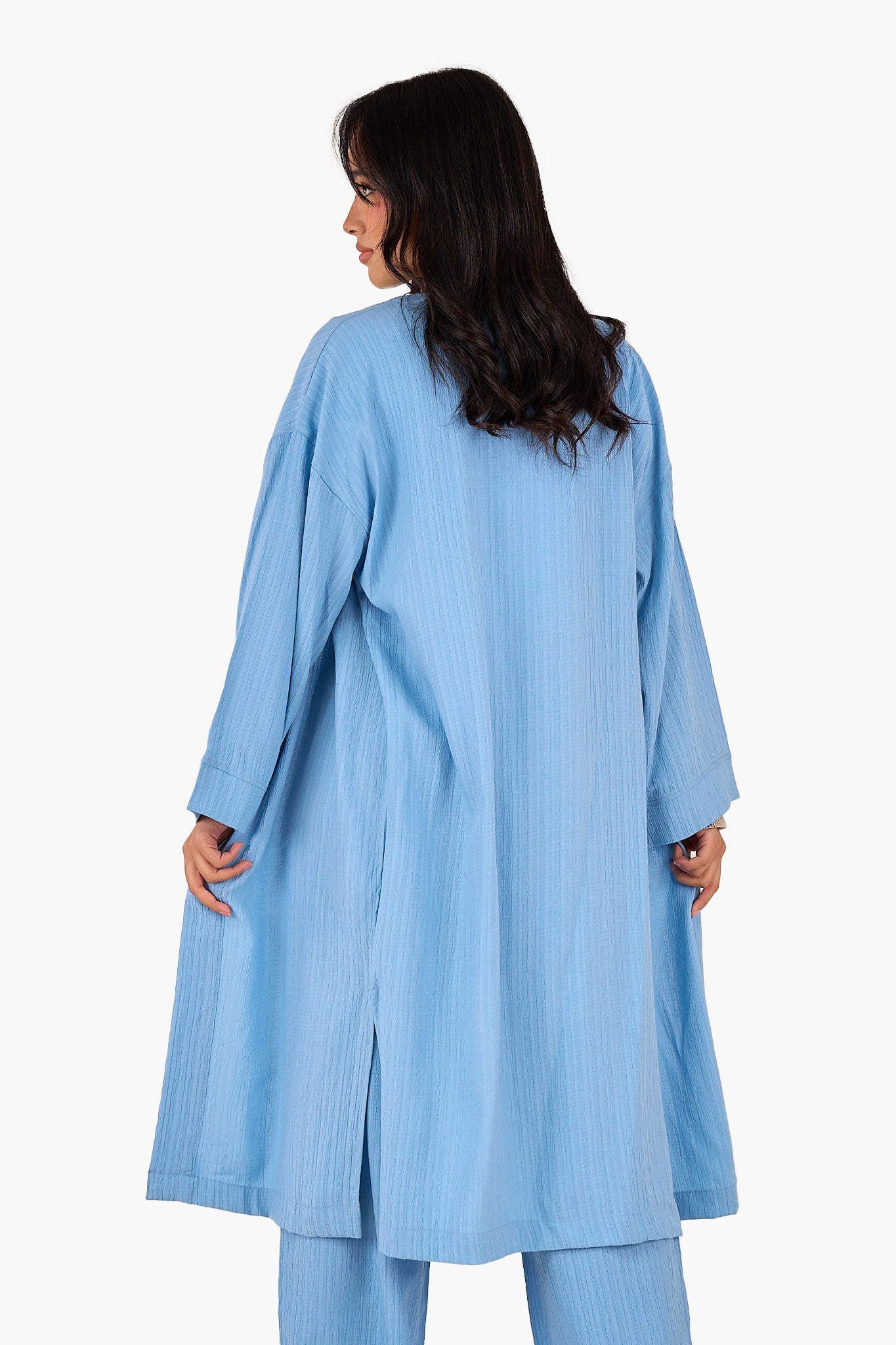 Textured Pattern Midi Kimono