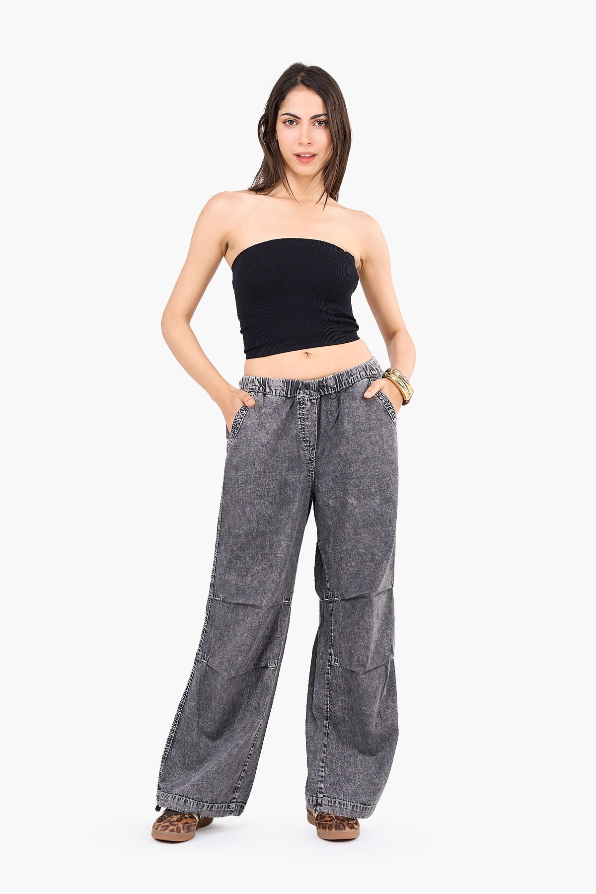 Strapless Cropped Ribbed Top