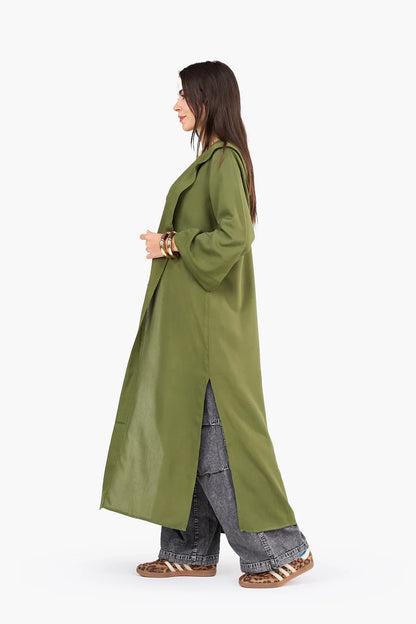 Solid Pattern Hooded Cardigan