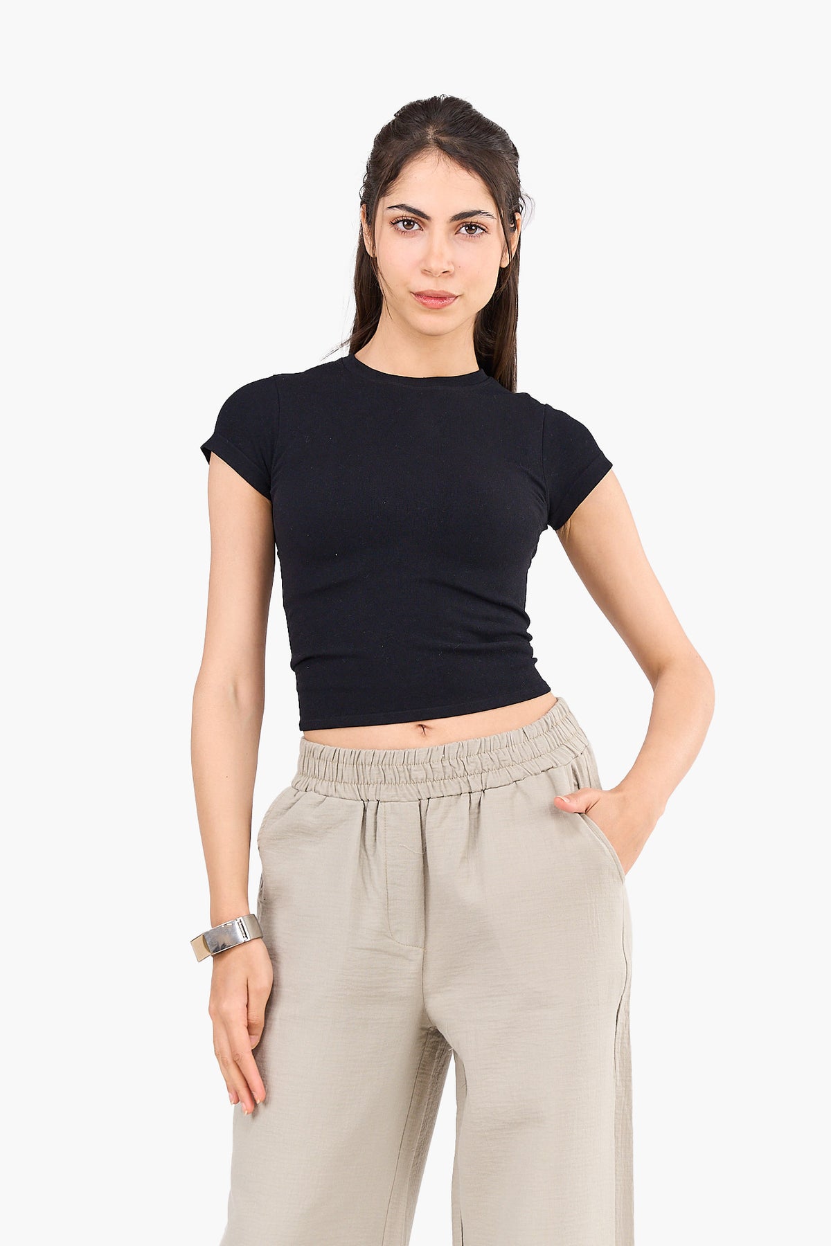 Slim Fit Crew Neck Top