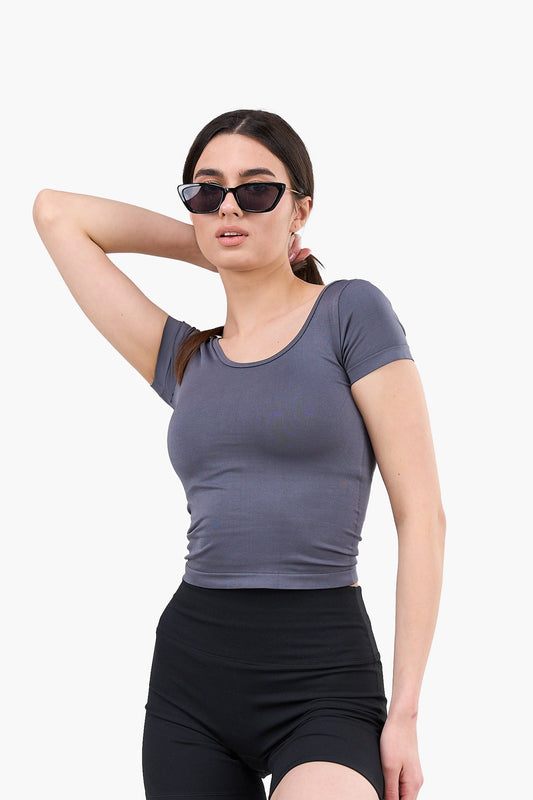 Round Neck Cropped Top