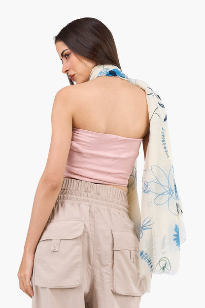 Strapless Cropped Ribbed Top