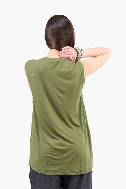 Sleeveless Viscose T-Shirt