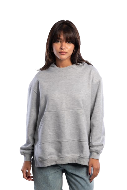Oversized Hoodie With Pocket - Grey