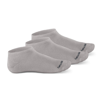 Plain Grey Ankle 3 Pack Socks