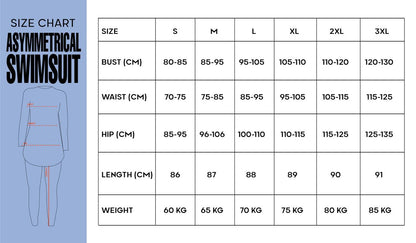 Lycra Asymmetrical Basic Swimsuit - Navy