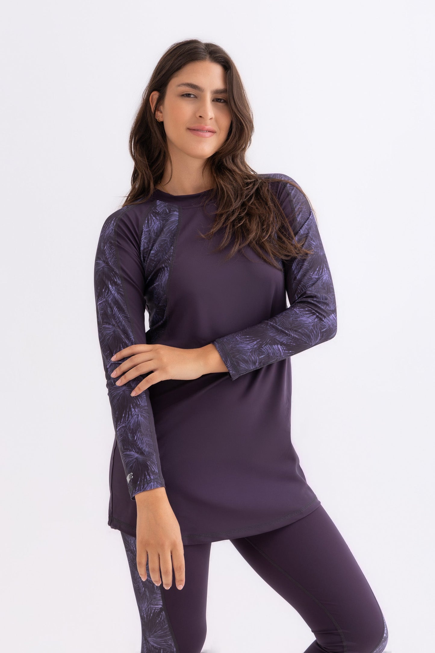 Lycra Asymmetrical Basic Swimsuit - Purple