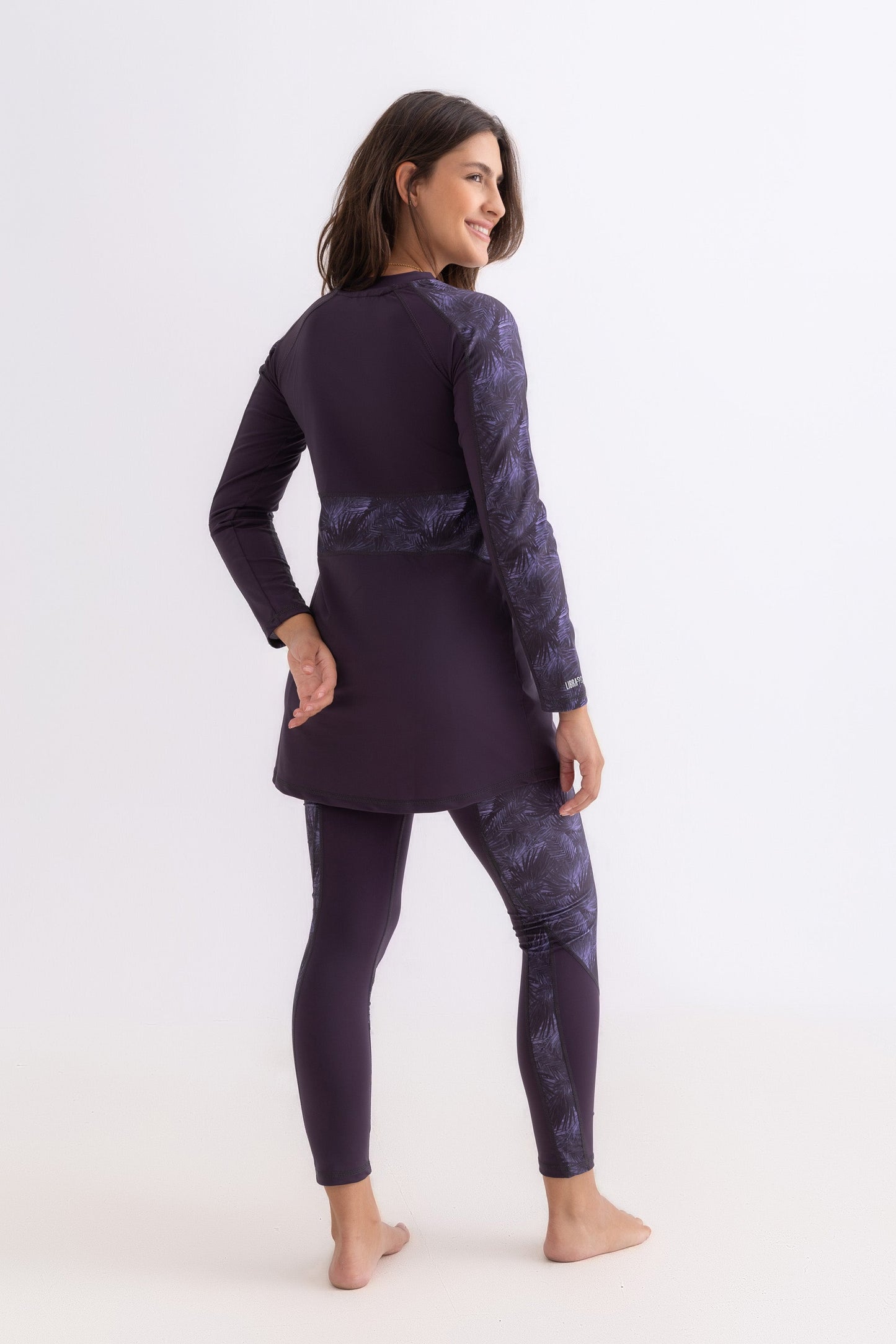 Lycra Asymmetrical Basic Swimsuit - Purple