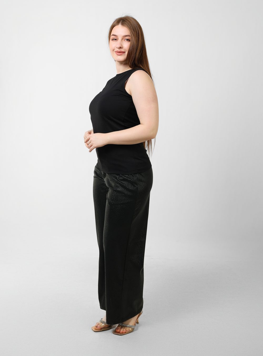 Cotton Basic Sleeveless Top – Black