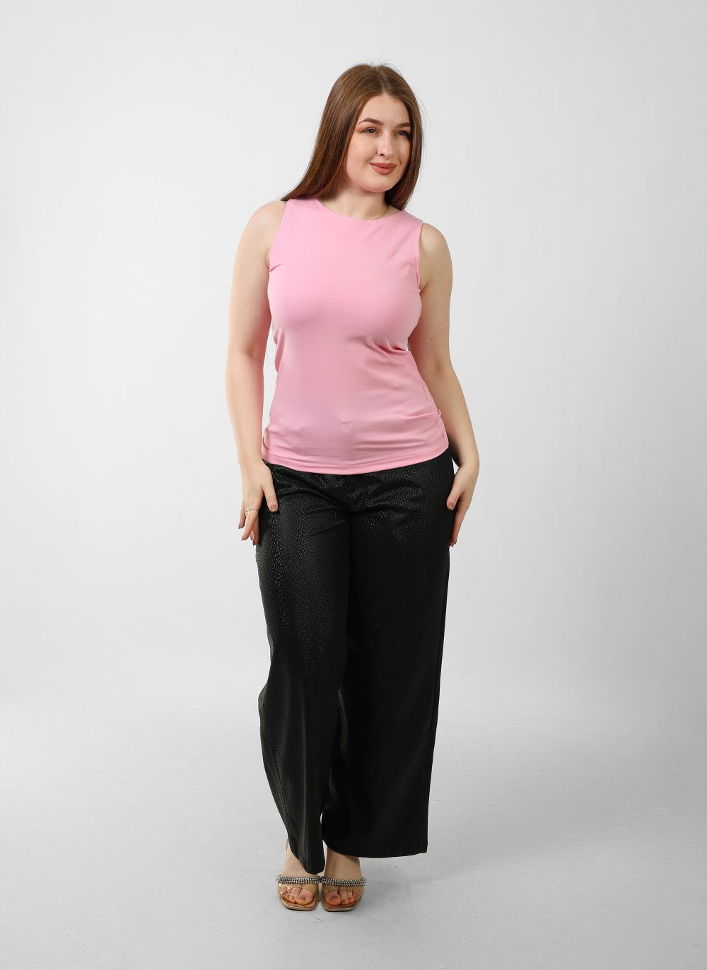 Cotton Basic Sleeveless Top – Pink