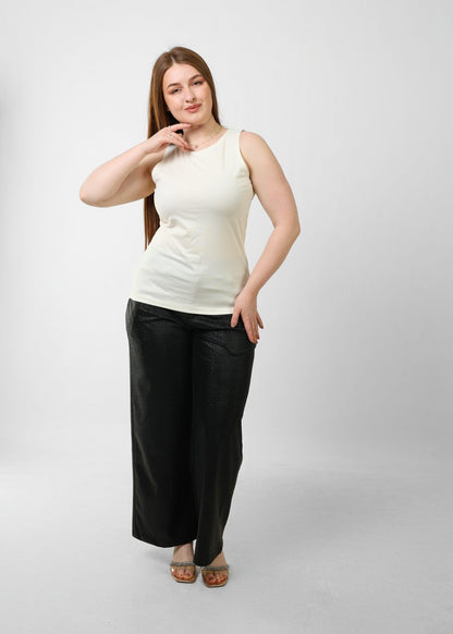 Cotton Basic Sleeveless Top – White