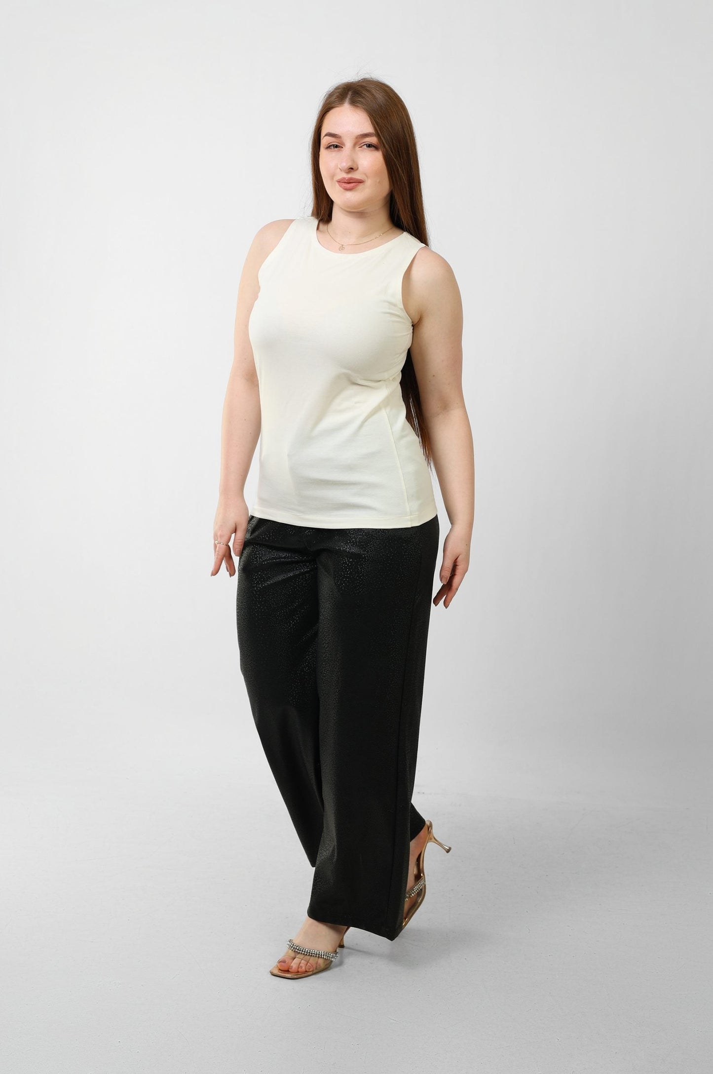 Cotton Basic Sleeveless Top – White