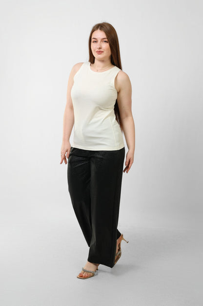 Cotton Basic Sleeveless Top – White
