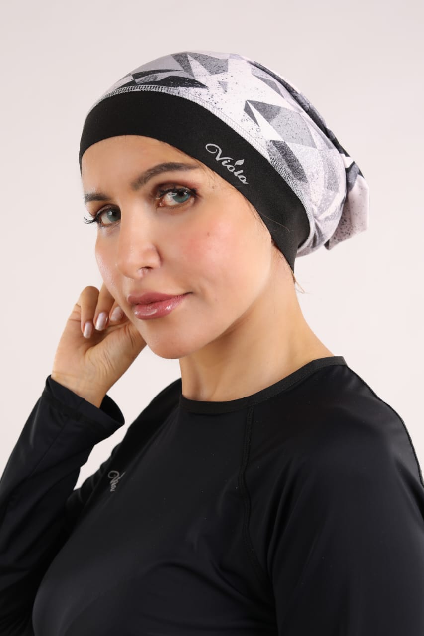 Geometric Print Geo Fit Sports Turban - Multicolor